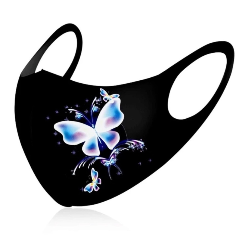 Butterfly print face mask
